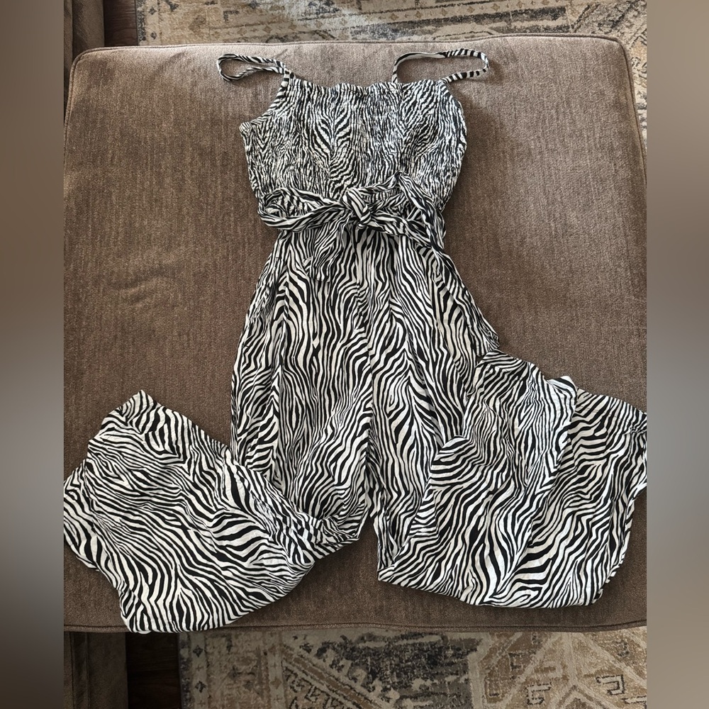 EUC Michael Kors Zebra Print Women's Jumpsuit